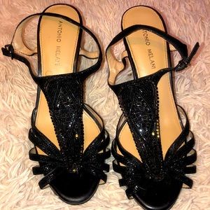 Black studded heels